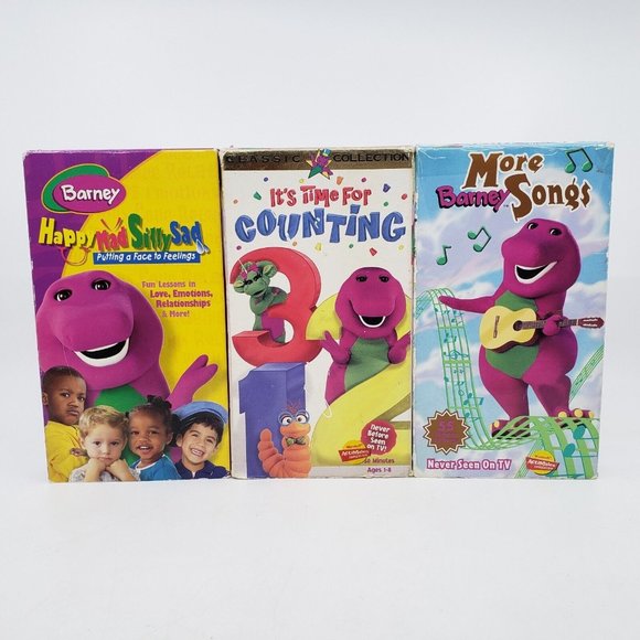 Barney VHS Tapes Kids Educational Lessons Feelings/Counting/Sing-along Lot of 3 - Picture 1 of 11